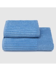 Махровое полотенце Cascata голубое 50х90 см Cleanelly basic