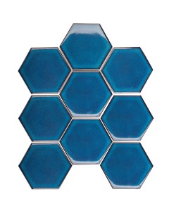 Мозаика hex big deep blue glossy 256х295 Starmosaic
