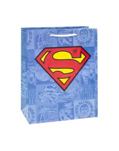 Пакет подарочный маленький голубой Superman 18х22х10 см Nd play