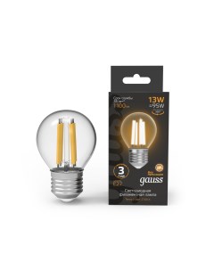 Лампа Filament Шар 13W 1100lm 2700К Е27 LED 1 10 50 Gauss