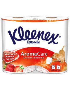 Туалетная бумага Сочная клубника 3 х слойная 4 шт Kleenex