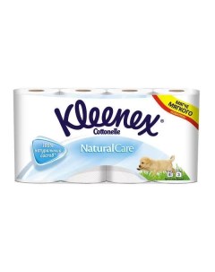 Туалетная бумага Natural care белая 3 слоя 8 рулонов Kleenex