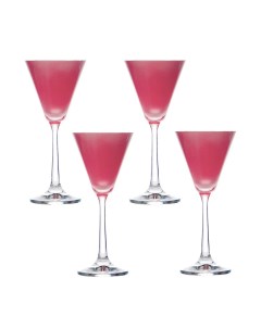 Набор бокалов Пралине для мартини розовый 90 мл 4 шт Crystalex