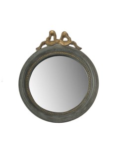 Зеркало круглое настенное в винтажном стиле с вензелем сверху 19x3x23 см Гласар