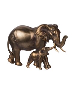 Фигурка Слониха со слонёнком в бронзовом цвете 31x14x18см Гласар