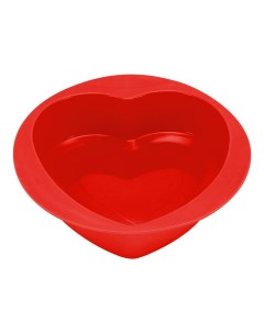 Форма для выпечки Heart силиконовая 21 22 см красная Guffman
