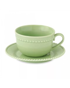 Чашка с блюдцем Tiffany зелёный 0 25 л Easy life