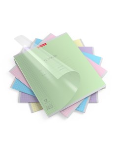 Тетрадь школьная ученическая с пластиковой обложкой на скобе Классика CoverPrо в клетку A5 12 листов Erich krause