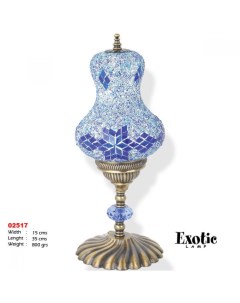 Лампа настольная мозайка 02517 синяя Exotic