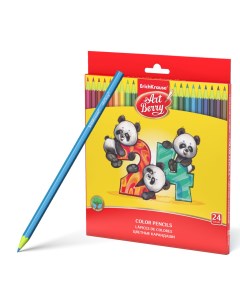 Пластиковые цветные карандаши шестигранные 24 цветов Artberry