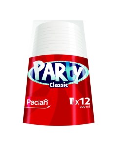 Стакан пластиковый Party бесцветный 200 мл 12 шт упак Paclan