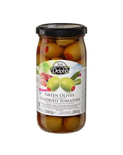 Оливки фаршированные сушеными томатами 350 г Delphi