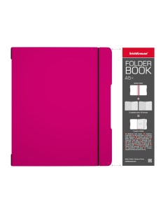 Тетрадь общая ученическая в съемной пластиковой обложке FolderBook Neon розовый в клетку А5 2x48 лис Erich krause