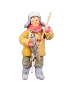 Елочная игрушка Ретро Коля рыбак Московская игрушка