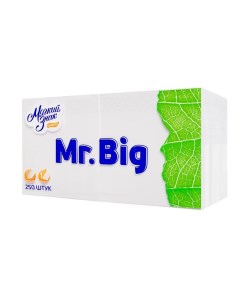 Салфетки бумажные Mr Big белые 1сл 250шт Мягкий знак