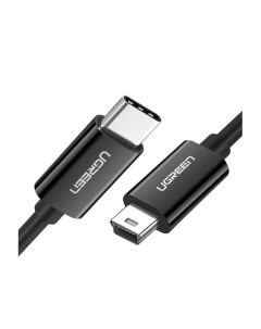 Кабель US242 50445 USB C 2 0 Male To Mini USB 5Pin Male 28 24AWG Cable 1 м черный Ugreen