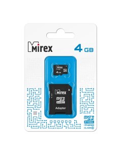Карта памяти microSDHC 4GB Class 4 SD адаптер Mirex
