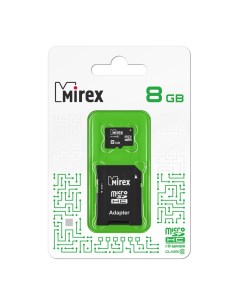 Карта памяти microSDHC 8GB Class 10 SD адаптер Mirex
