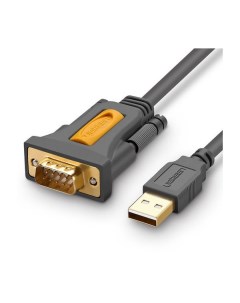 Кабель CR104 20211 USB 2 0 A To DB9 RS 232 Male Adapter Cable 1 5м темно серый Ugreen