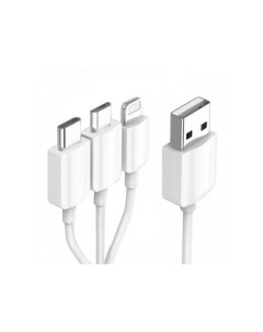 Аксессуар KS 478W 0 2 3 in 1 USB Type C MicroUSB Lightning 20cm White Ks-is