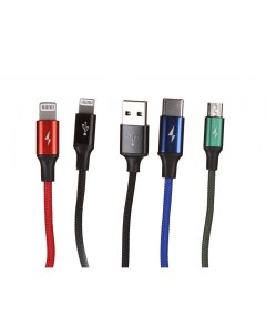 Аксессуар Fast 4 in 1 Cable USB 2xLightning Type C MicroUSB 3 5A 1 2m CA1T4 A01 Baseus