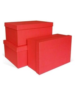Коробка подарочная Рогожка красная 350 х 250 х 150 мм Рутаупак