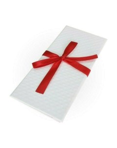 Подарочный конверт для денег тиснение ромб крупный с бантом 172 х 83 мм белый Рутаупак