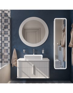 Мебель для ванной Молде 95 белая со столешницей раковина BOCCHI Sottile белая глянцевая Stworki