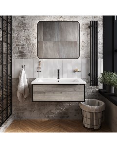 Мебель для ванной Брамминг 85 подвесная дуб шерман серый Stworki