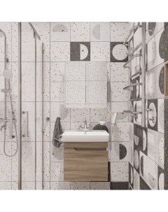 Мебель для ванной Воронеж 50 подвесная ореховый дубослив с сифоном Diwo