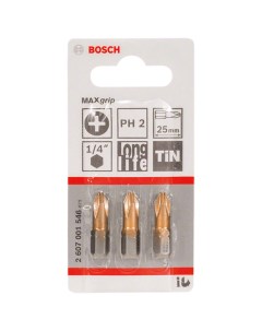 Набор бит PH2х25мм TIN 3шт 546 Bosch