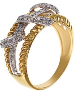 Кольцо с 35 бриллиантами из комбинированного золота Джей ви