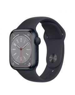 Часы Watch Series 8 GPS Cellular 45мм Stainless Steel Case with Sport Band Midnigh Apple