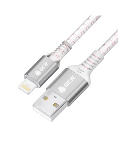 Кабель lightning usb IP23 1 м белый розовый Gcr