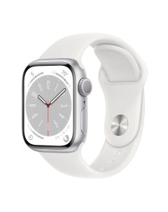Часы Watch Series 8 GPS 45mm Silver Aluminum Case White Sport Band Apple