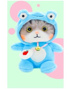 Мягкая игрушка Котик в костюме голубой 20 см Toys torg