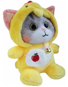 Мягкая игрушка Котик в костюме желтый 20 см Toys torg