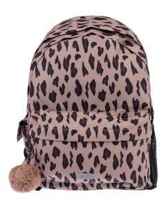 Рюкзак текстильный для девочек черный бежевый 40 30 15 см Playtoday