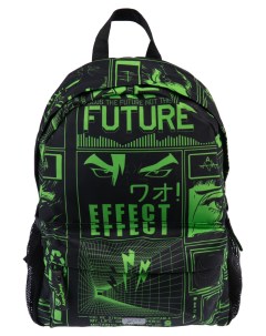 Рюкзак текстильный для мальчиков черный зеленый 40 30 15 см Playtoday