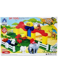 Конструктор Блоки Зоопарк 80 деталей в коробке 47 37 11см Игрики zoo