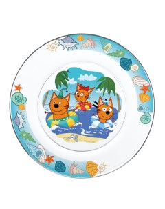 Тарелка Три кота Море приключений 19 5 см стекло Nd play
