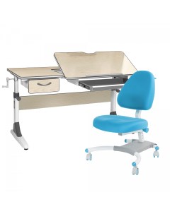 Комплект парта Study 120 клен серый с голубым креслом Armata Anatomica