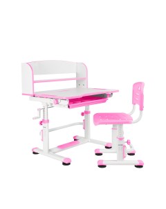 Комплект Legare детская парта и стул белый розовый Anatomica