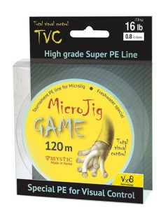 Леска плетеная шнур PE MICROJIG GAME MMJG12012 120 м 0 19мм Mystic