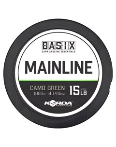 Леска Basix Main Line 0 4мм 1000м 15lb Camo green Korda