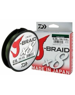Леска плетеная J Braid X8 0 18мм 150м зеленая Daiwa