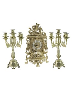 Часы каминные с канделябрами на 5 свечей KSVA AL 82 101 C Alberti livio
