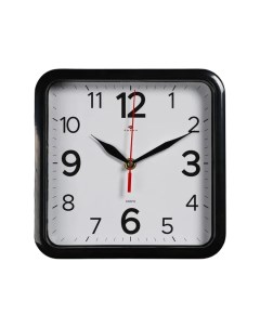 Часы настенные серия Классика плавный ход 22 х 22 см черные Рубин