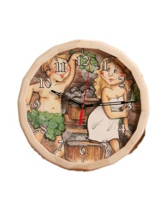 Часы банные Пара в бане с рисунком Добропаровъ