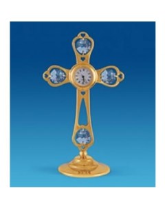 Фигурка декоративная Крест 14 см с часами голубой Crystal temptations